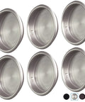 Six Pack Satin Nickel Closet Door Finger Pulls For Bypass Sliding Doors, 2-1/8 Inch Opening, Round Insert, Easy Snap-In Installation