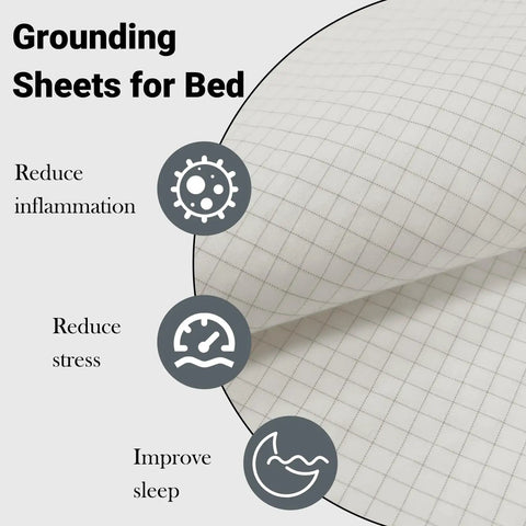 Grounding Flat Sheet With 10 Percent Silver Fiber For Deep Sleep That Feels Like A Dream And Natural Health Benefits, 27x52 Inch