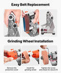 Installation steps for Badass Three In One Compact Belt Sander Setup With 13 Inch Sanding Strap And 2.75 Inch Grinding Wheel Combo.