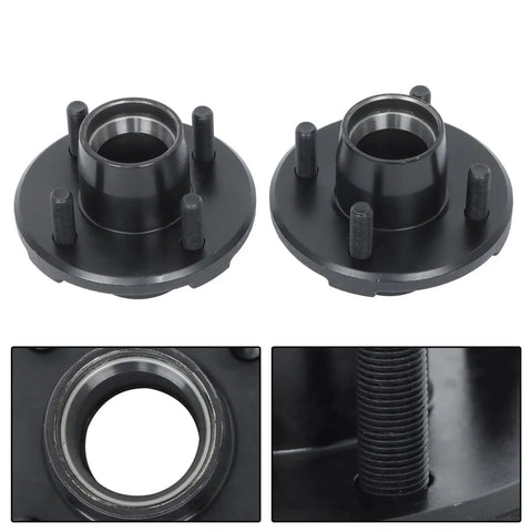 Two Sets Of 4 On 4 Inch Trailer Hub Kit With 1 Inch BT8 Spindle And Bearing Kit Includes Two Idler Hubs With Lug Nuts