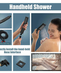 Rainfall Shower System With 8 Inch Matte Black Shower Head Tub Filler Handheld Spray Wall Mount Mixer Faucet Rough In Valve Included