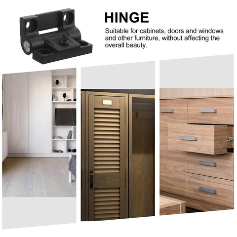 Premium 90 Degree Plastic Cabinet Door Hinges With Adjustable Torque Folding For Closets And Industrial Boxes WATIIFUFU, shown installed on various cabinets.