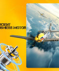 Beast Ready To Fly 4CH Brushless P51D Mustang RC Plane With 500mm Wingspan and motor illustration in flight.