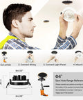 Person installing 4 Inch Gimbal LED Recessed Light With 360 Degree And 90 Degree Adjustable Directional Ceiling Fixture