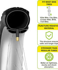 Diagram of Dual Pack 26x2.125 To 2.40 Inches Bike Inner Tubes With 35mm Schrader Valve Premium Butyl showing puncture resistance and fit