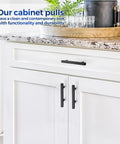 Kitchen cabinet with Matte Black Square Cabinet Handles 30 Pack Stainless Steel Pulls For Kitchen And Drawers installed