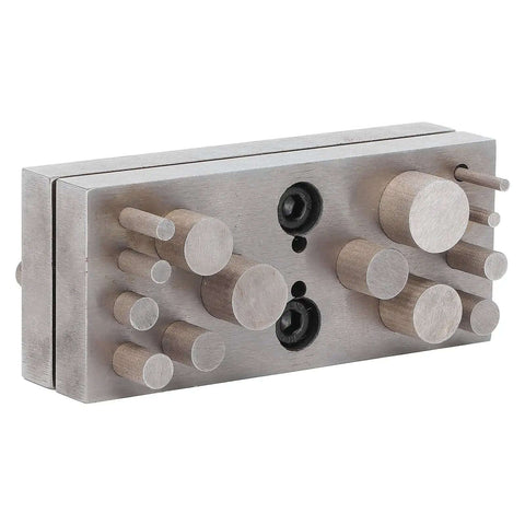 Disc Cutter Punch Set 14Pcs for Jewelry Making and Metal Gasket Punching, flat bottom die cutter with five hole sizes, side view