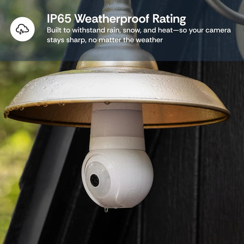 Installed Light Bulb Security Camera For Indoor And Outdoor Use With 360 Degree Pan Tilt Color Night Vision LED Spotlight