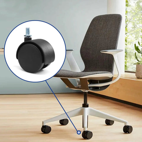 4 Piece 2 Inch Nylon Caster Wheels With M8 Threaded Swivel Stem, Plastic Furniture Caster Replacement For Cart Cabinet Kitchen Table, Smooth Silent Glide, Heavy Duty Durable And Easy Roll on office chair