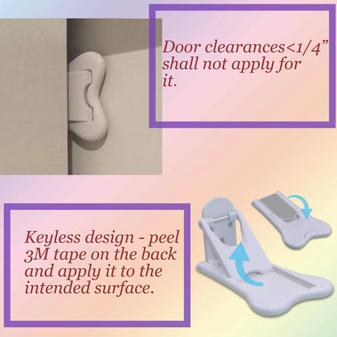 4 Pack Child Safety Sliding Door Locks For Windows And Patio Doors, Baby Proof Window Stoppers with 3M tape, ABS material.