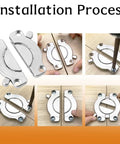 Installation process of 4 Piece Rock Solid Heavy Duty Table Latches Zinc Alloy Buckle Locks for furniture connectors.