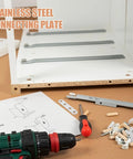 Heavy Duty Stainless Steel Shelf Brackets Set With Four Hole Flat Brackets And 120 Screws, tools and instructions