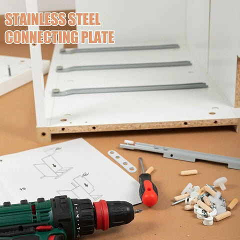 Heavy Duty Stainless Steel Shelf Brackets Set With Four Hole Flat Brackets And 120 Screws, tools and instructions