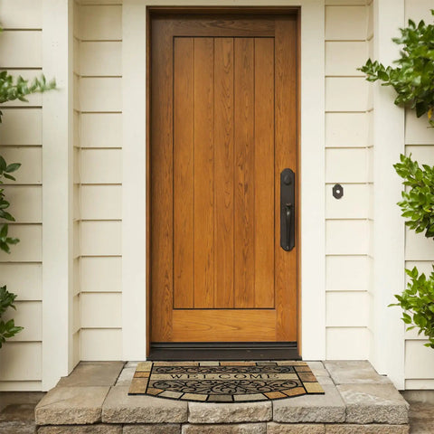 Heavy Duty Entrance Door Mat 24 By 36 Inch Large Entryway Doormat Non Slip Rubber Back Low Profile on front porch
