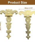 Antique Gold Medieval Door Hinges 4 Pcs 4.45 By 2.72 Inches T Strap Hinge Retro Carved Hardware Product Size Display