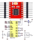 TB6612FNG Dual DC Motor Driver Module with pins and wiring diagram for robotics projects
