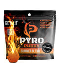 Pyro Putty Emergency Fire Starter For All Seasons Eco Blend Waterproof And Windproof 2 Oz Can packaging with flames