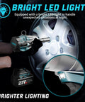 Heavy Hauler Cordless Impact Wrench Dropping 1300 Nm Of Boss Level Torque 1/2 Inch Drive Electric Tool with bright LED light for night use.