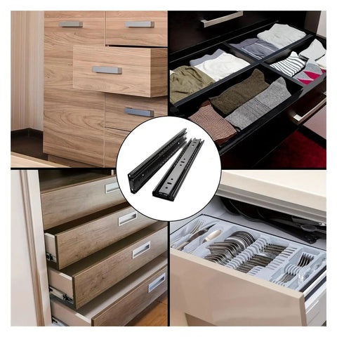 Side Mount Ball Bearing Drawer Slides Set Four 20 Inch Three Section Soft Close Damping Built To Last Heavy Duty Cold Rolled Steel Quiet Glide For Kitchen Cabinets And Tool Chests