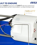 Side view of fuel pump module assembly for Ford Explorer and Flex 2013-2019, Police Interceptor Utility, and Lincoln MKT, showing heat resistance label.