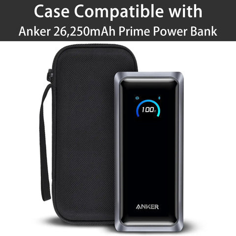 Beefy Rugged Hard Travel Case for Anker Prime 26250mAh 300W Portable Charger A110A Case Only Black Shockproof Dustproof Protective Shell for Power Bank Protection next to Anker power bank.