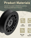 Black idler pulley for Husqvarna AWD lawn equipment replaces 587969201 5879692-01 580364301, model details, product materials