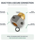 Fix Leaky Garden Hose Ends Fast With Heavy Duty Aluminum Connector Kit For 3 4 And 5 8 Inch Hoses Universal Fit Saves Cash Stop Drips Now. Zinc-alloy clamp body and threaded end with washer