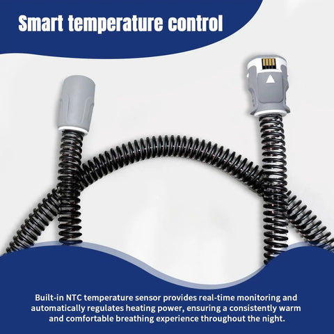 Heated Tubing Replacement For Sleep Apnea Machines Compatible With Air Sense 11 And Air Curve 11, showing smart temperature control.