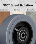 Heavy Duty Rubber Swivel Casters Delivering A Smooth Silent Ride And Rock Solid Parking Brake M20 Threaded Stem on multiple floor types.