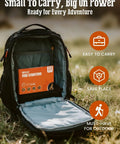 Backpack with Natural Pine Fire Starter Cubes For Fireplace Campfire Chimney BBQ And Fire Pit 32 Cube Pack inside, outdoors