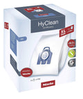 Packaging of XL Pack HyClean 3D GN Vacuum Cleaner Bags For Heavy Duty Dust Containment with filtration details visible