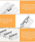 One Hundred Pack Mini Metal Hinges For Jewelry Boxes And Wood Crafts, 19X16 Mm Steel Brackets With 180 Degree Swing, Heavy Hitter Diy Cabinet Fittings Plus Four Hundred Screws example showing smooth hinge opening.