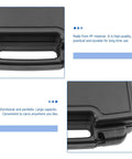 Close-up of ergonomic handle on Hardcore Plastic Toolbox With Smooth Detachable Tray Tool Organizer for easy transport.