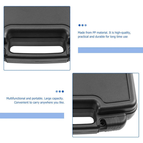 Close-up of Badass Plastic Toolbox Portable Tool Case with sturdy grip handle made from durable PP material.