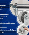 Close-up of cable drum and roller details for 7 Foot Garage Door Torsion Spring Kit With Cable Rollers And Cables Brackets And Hardware Universal Residential Use All In One Replacement Kit Ideal For Upgrading Common 7 Foot Doors With Beefy Steel Parts Simple Install And Solid Safety Hardware
