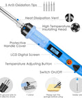 80W LCD Soldering Iron Kit With Adjustable Temperature Pro Grade Quick Heat Ceramic Thermostatic Design Digital Solder Gun
