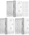 Top Shelf Heavy Duty 304 Stainless Steel Door Hinges 3 Pack 4x4 Inch with screws, corrosion resistant, durable build.