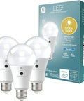 Dusk To Dawn Outdoor A21 LED Bulb 13W Daylight White 3 Pack Automatic On Off Security Lighting Easy Install No Fuss In Standard E26 Socket Weatherproof Porch Light Energy Efficient Long Lasting Illumination
