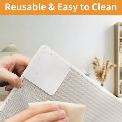 Applying Eight Pack Rug Pad Grippers For Hardwood Floors Double Sided Anti Slip Tape For Area Rugs Keeps Rugs In Place And Prevents Curling