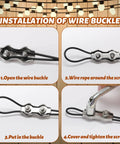Installation instructions for All In One Outdoor String Light Hanging Kit With 300 Ft Nylon Coated Stainless Steel Cable And Essential Accessories