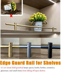 Adjustable Shelf Guard Rail Set for 39-46 inch shelves with bracket, preventing flower pot from falling on display cabinet