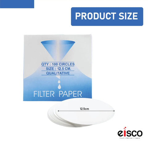 Pro Grade Qualitative Filter Paper 12.5 Cm Diameter Medium Speed 85 GSM 10 Micron Pore Size Pack Of 100 For Lab Filtration