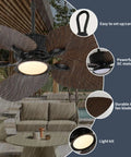 Daklpiw 52" Retro Fan Lamp Tropical Ceiling Fan with Light and Remote featuring a powerful DC motor and durable ABS blades.