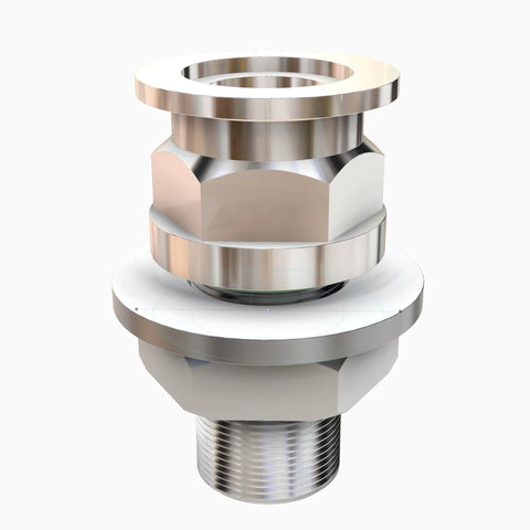 bmotiontech 1-inch baseplate feedthrough bulkhead to KF25 flange adapter, stainless steel vacuum chamber fitting