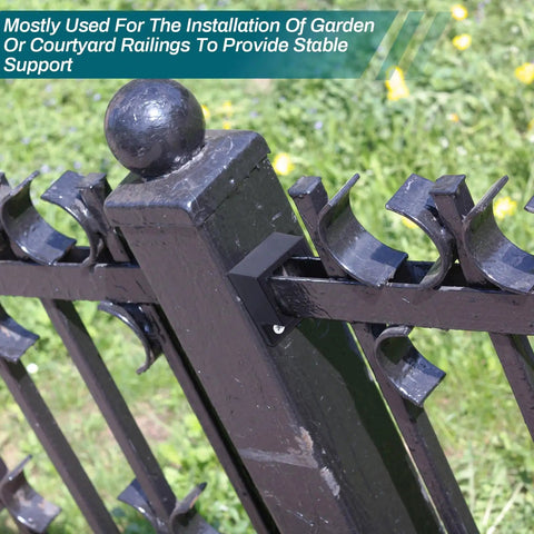 20 Pcs Black Aluminum Fence Brackets 1 Inch And 1 Eighth Inch Wall Mount Flat Brackets For Rails Residential Fencing Railing Mounting Kit Weather Resistant Durable Outdoor Use