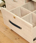 Two Pack Black Leather Drawer Handles With Mounting Screws for cabinets shown on a wooden drawer in a modern decor setting