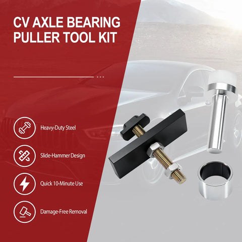 Pro Grade CV Axle Bearing Puller Tool Kit Works Like A Charm For Toyota 8 Inch Clamshell Front Differential, heavy-duty steel slide hammer