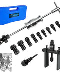14 Piece Blind Hole Bearing Puller Kit With Internal Bearing Extractor And Slide Hammer Expandable Collets Carry Case