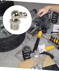 260 Piece Grease Fitting Kit With Storage Box Includes 90 Degree 45 Degree And Straight Hydraulic Fittings For Cars SAE And Metric Sizes Easy Organization And Sizing Chart Included near automotive parts and tools.