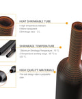 Pro Grade 170 Piece Heat Shrink Tubing Kit For Electrical Connections Waterproof Insulated Marine And Automotive Wiring Set with specifications, including high temperature resistance and shrinkage ratio.